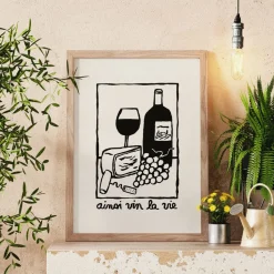 Best Sale Affiche illustrée vin copain - Ainsi vin la vie Affiches|Décoration Et Cocooning