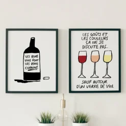New Affiche llustrée vin copain - Les goûts et les couleurs Affiches|Vin Et Bière