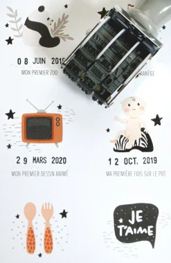 Shop Affiche Mes premières fois à tamponner Enfant 1 à 3 Ans|Naissance