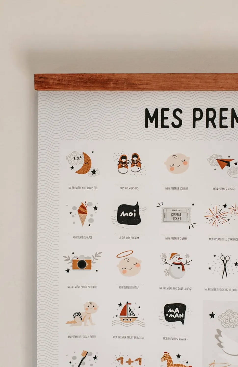 Shop Affiche Mes premières fois à tamponner Enfant 1 à 3 Ans|Naissance