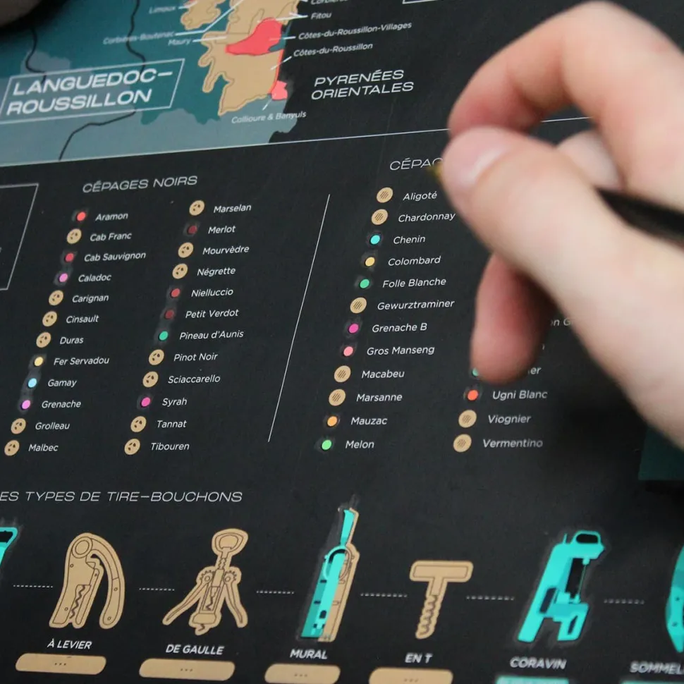 Best Carte La France des vins à gratter Décoration Et Cocooning|Affiches