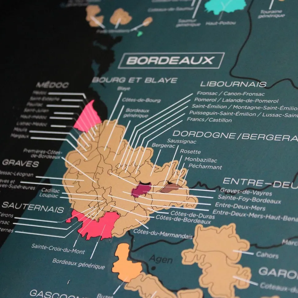 Best Carte La France des vins à gratter Décoration Et Cocooning|Affiches