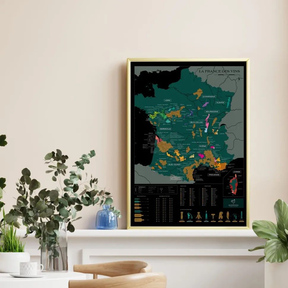 Best Carte La France des vins à gratter Décoration Et Cocooning|Affiches