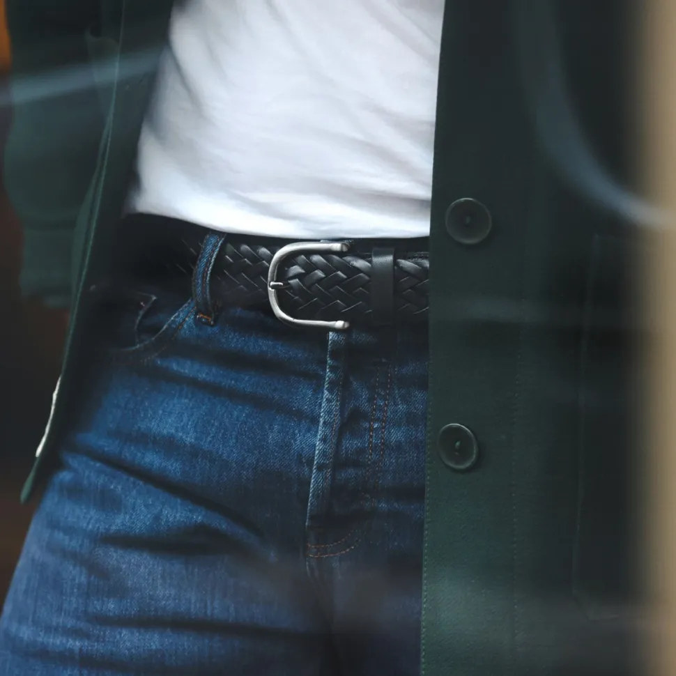 Shop Ceinture tressée en cuir Homme Petite Maroquinerie|Mode Et Accessoires