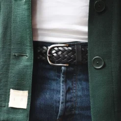 Shop Ceinture tressée en cuir Homme Petite Maroquinerie|Mode Et Accessoires