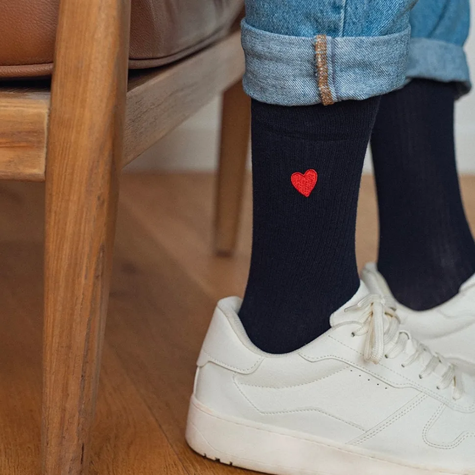 New Chaussettes brodées Coeur homme & femme Femme Mode Et Accessoires|Mode Et Accessoires