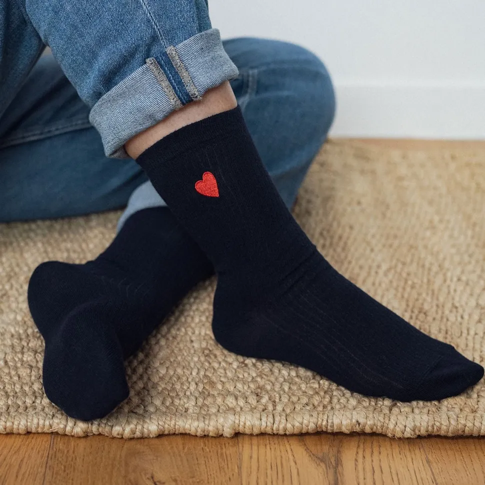 New Chaussettes brodées Coeur homme & femme Femme Mode Et Accessoires|Mode Et Accessoires