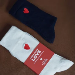 New Chaussettes brodées Coeur homme & femme Femme Mode Et Accessoires|Mode Et Accessoires