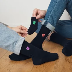 Clearance Chaussettes brodées Coeur Mama Femme Mode Et Accessoires