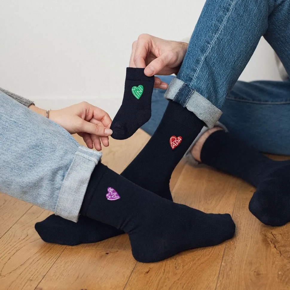 Best Chaussettes brodées Coeur Papa Homme Mode Et Accessoires