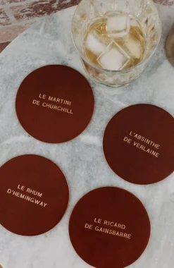 New Dessous de verres en cuir Cocktails Et Spiritueux|Vin Et Bière