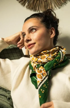 Best Foulard duo Léopard - Vert Enfant/Femme 3 à 6 Ans|1 à 3 Ans