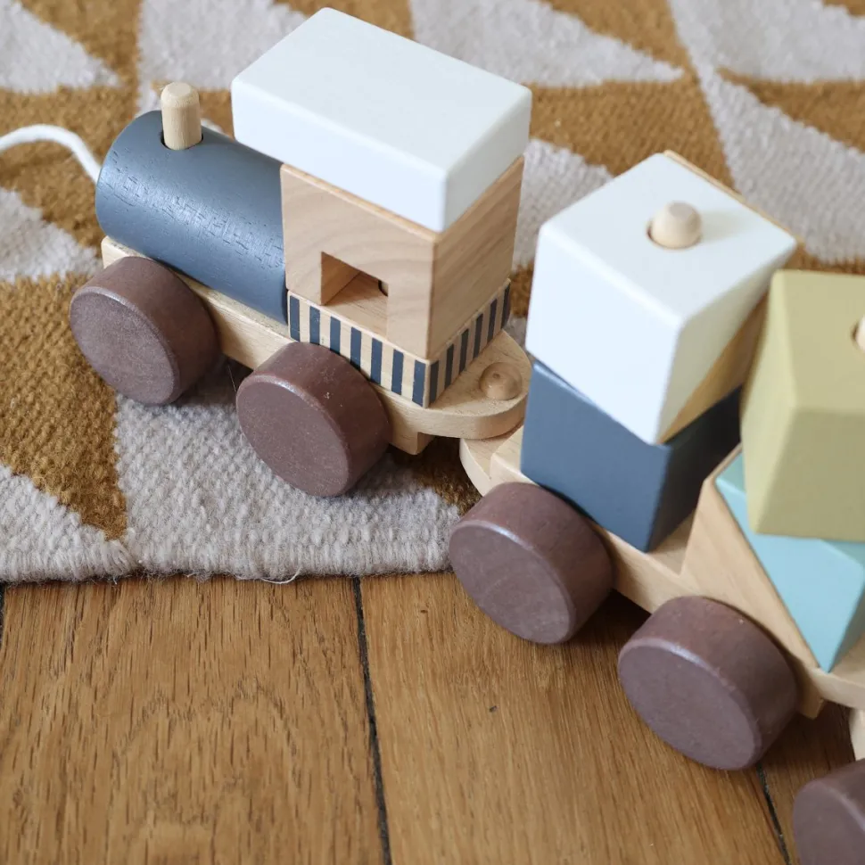 Sale Petit train empilable en bois Enfant 3 à 6 Ans|1 à 3 Ans