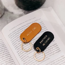 Sale Porte-clé à message en cuir Homme Petite Maroquinerie|Mode Et Accessoires