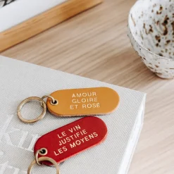 Sale Porte-clé à message en cuir Homme Petite Maroquinerie|Mode Et Accessoires