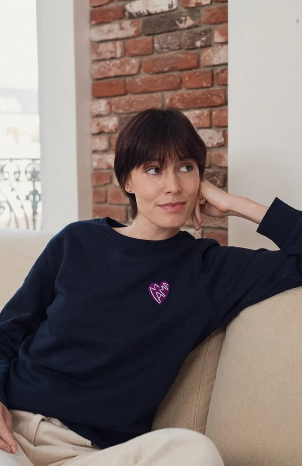Online Sweat Mama cœur violet Femme Mode Et Accessoires
