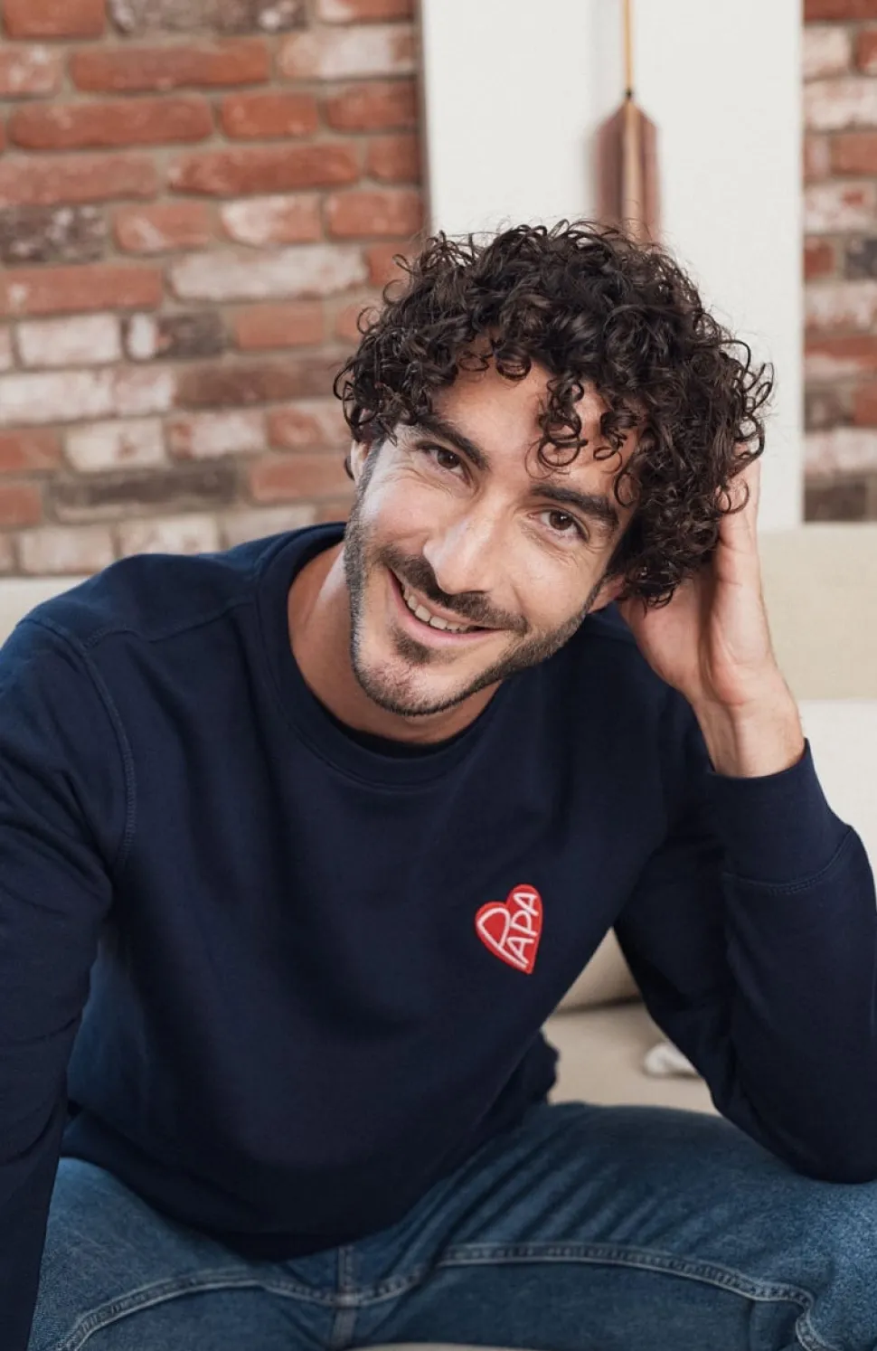 Fashion Sweat Papa cœur rouge Homme Mode Et Accessoires