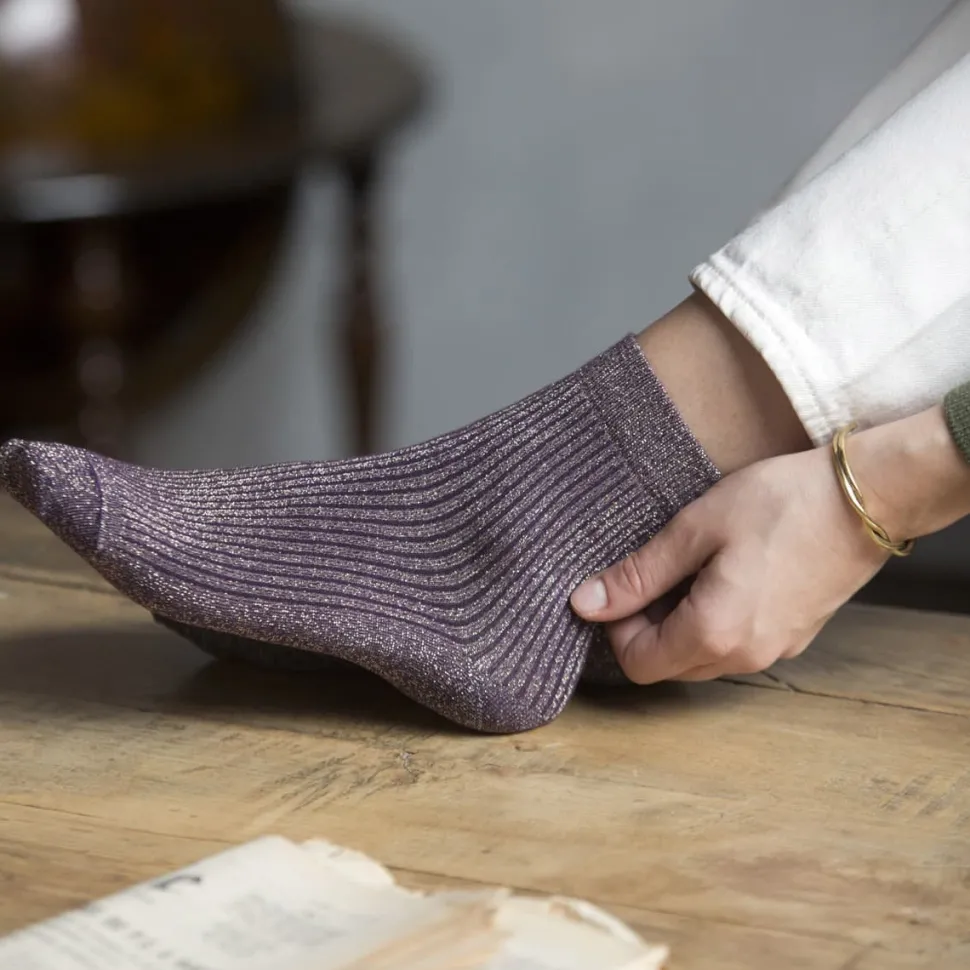 Shop Trio de chaussettes à paillettes Femme Mode Et Accessoires