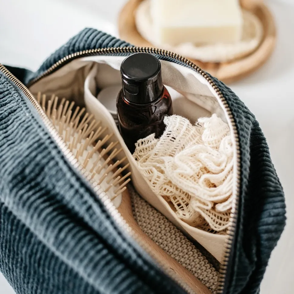 Hot Trousse de toilette en velours côtelé Femme Beauté Et Soin|Sacs Et Cabas