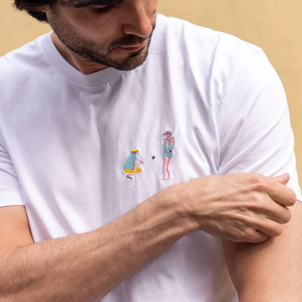 Fashion T-shirt brodé La Pétanque Homme Mode Et Accessoires