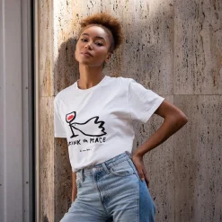 Clearance T-shirt Drink in Peace blanc Femme Mode Et Accessoires|Mode Et Accessoires