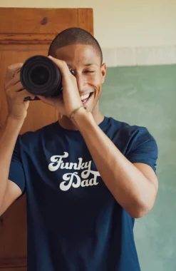 New T-shirt Funky Dad - Navy Homme Mode Et Accessoires