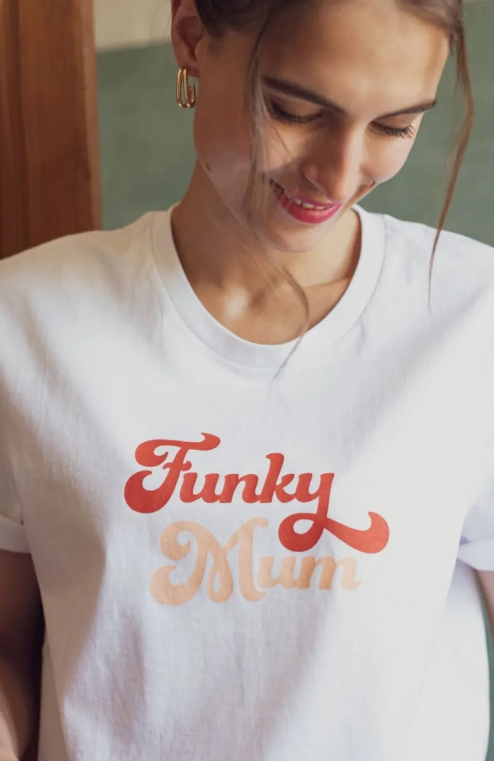 Outlet T-shirt Funky Mum - Blanc Femme Mode Et Accessoires