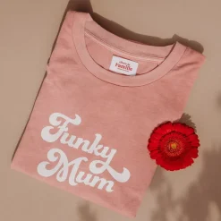 New T-shirt Funky Mum - Rose Femme Mode Et Accessoires