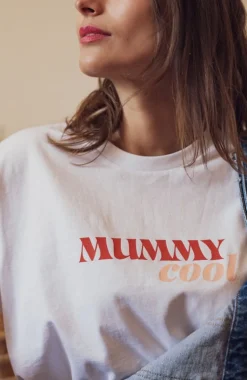 Hot T-shirt Mummy Cool - Blanc Femme Mode Et Accessoires