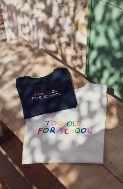 Discount T-shirt Too Old For School - Blanc Femme Mode Et Accessoires|Mode Et Accessoires